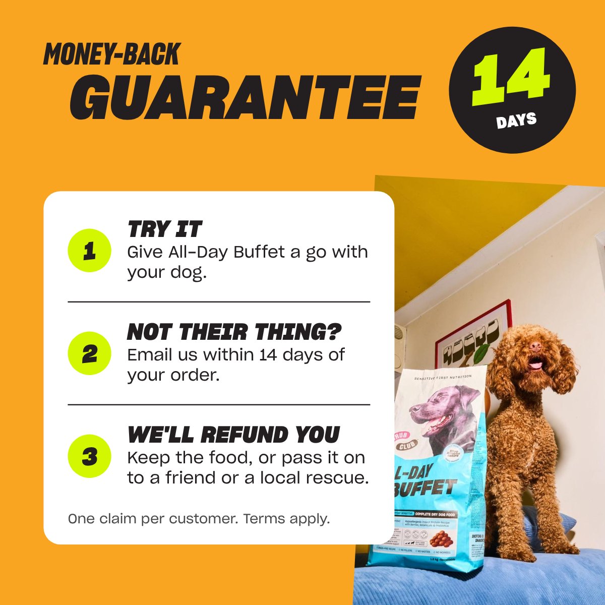 Money-back guarantee: try it, and if it’s not their thing email us within 14 days for a refund